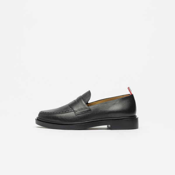 NWB $990 THOM BROWNE Grosgrain-Trimmed Pebble-Grain Leather Penny Loafers US10
