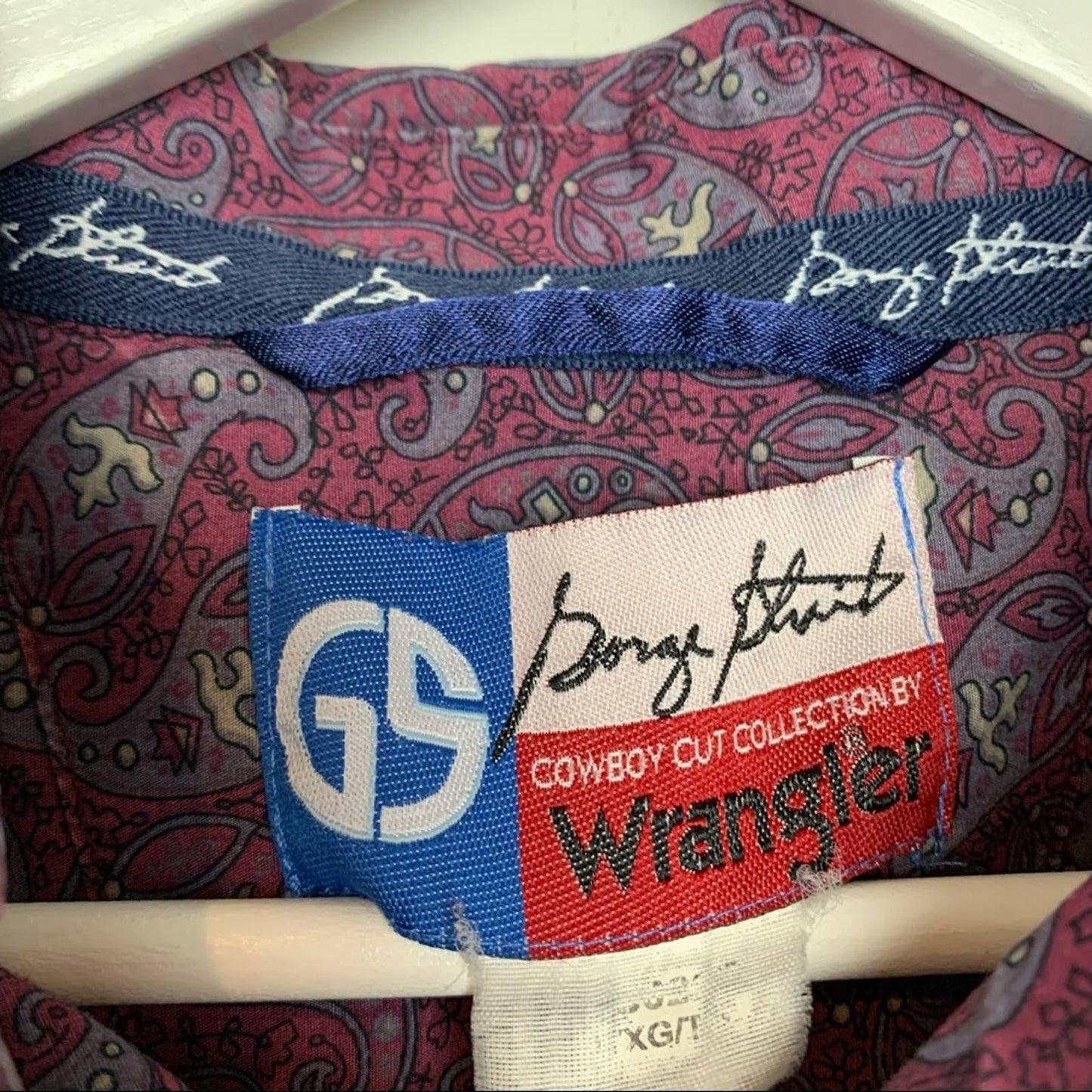 Vintage Wrangler George Strait Button Down Collared Shirt Long Sleeve Paisley XL
