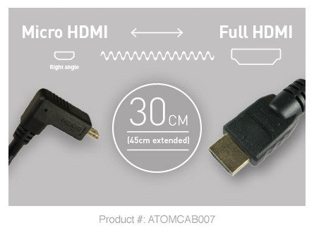 Cable - Coiled Right-Angle Micro to Full HDMI Cable (30cm-45cm) - Vizcom Technologies