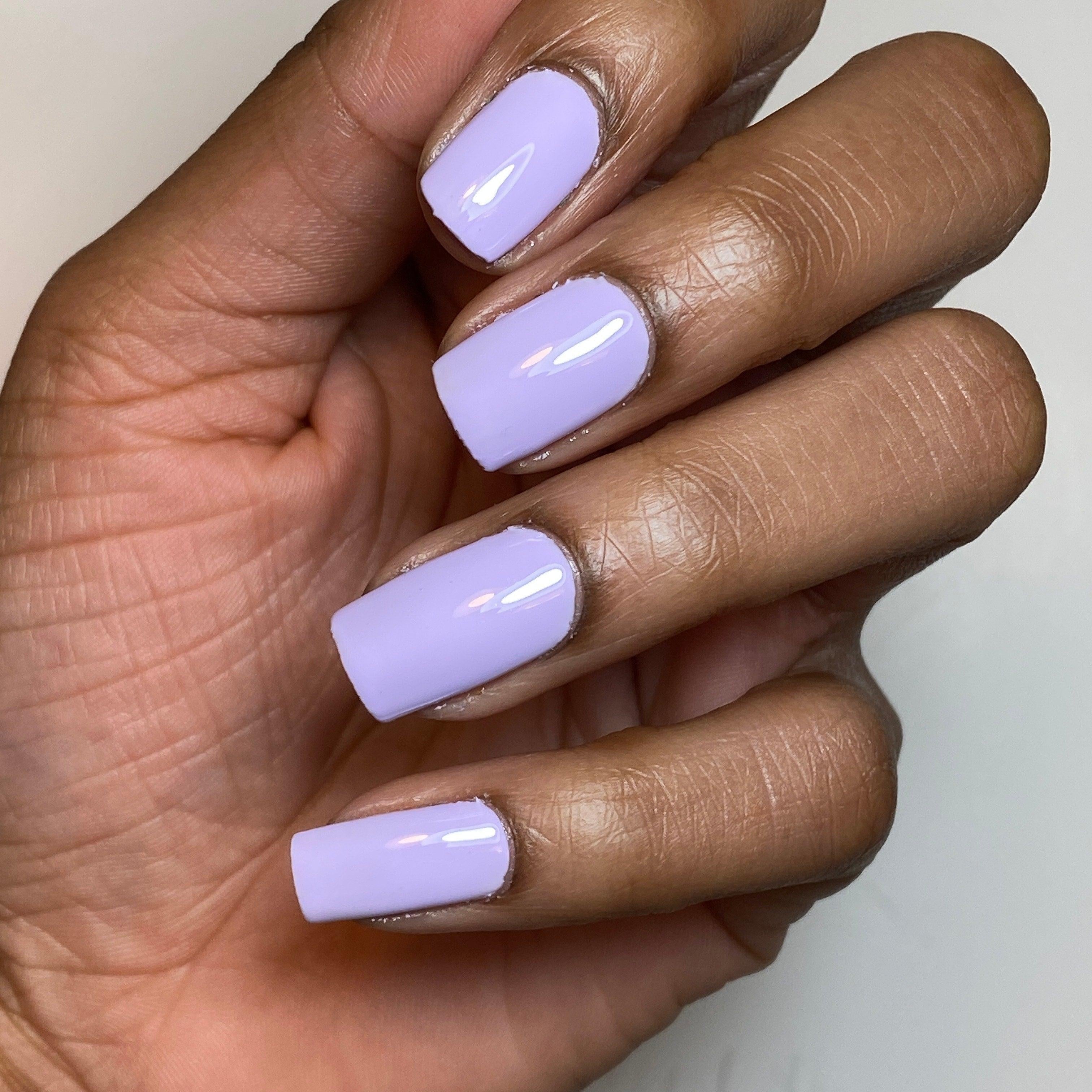 light purple sns nails