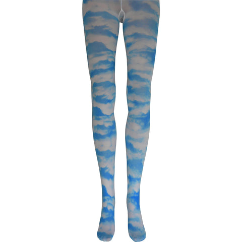 Clouds Tights in White and Blue