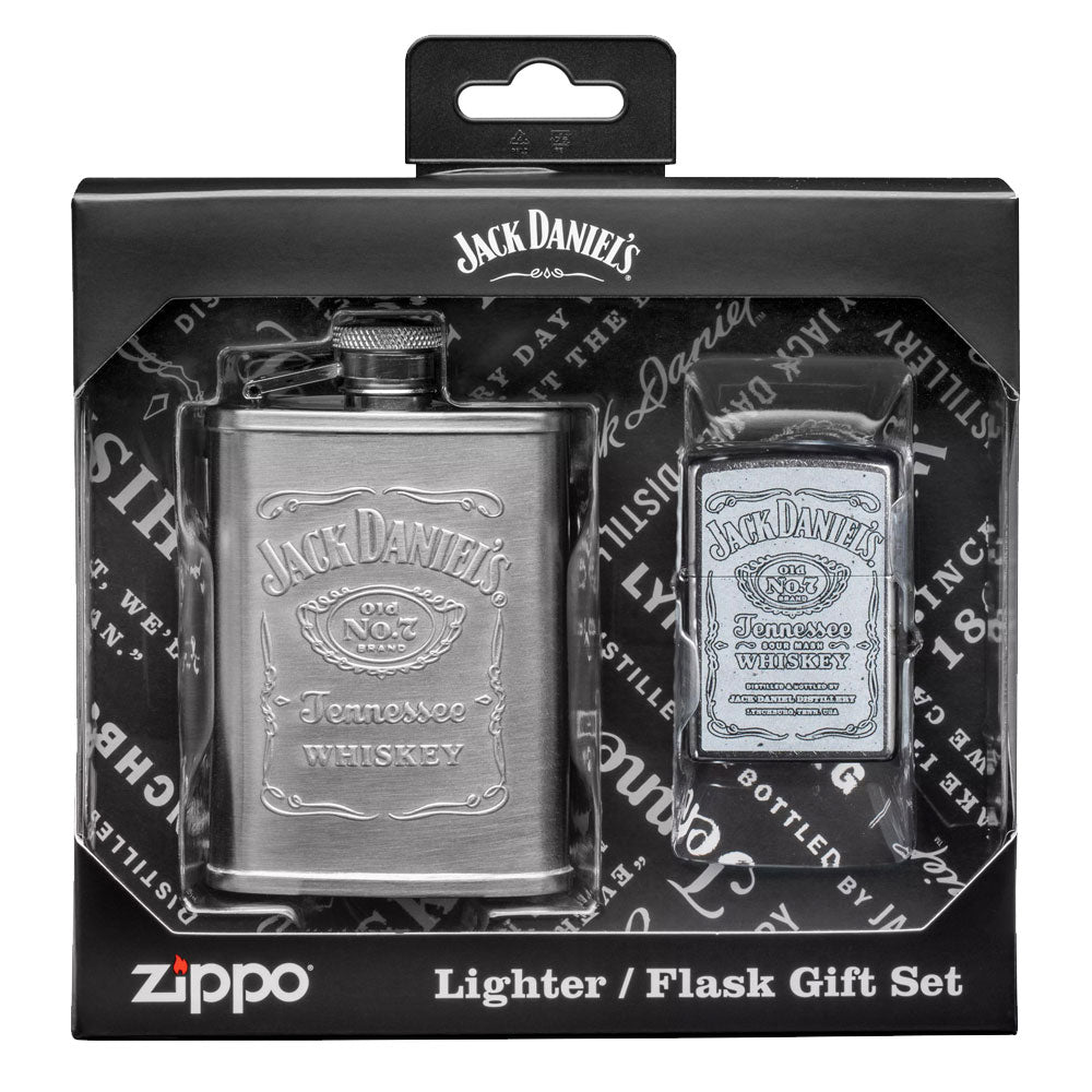 Zippo Street Chrome Color Image Lighter and Flask