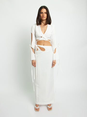 Dual Anglaise Cut Out Skirt