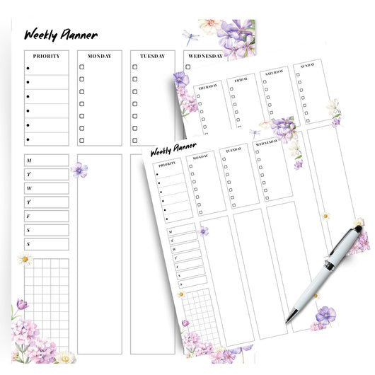 Weekly Planner - Purple Floral