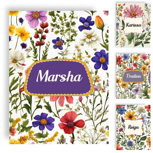 20 Notebook & Journal Cover Canva Templates - Wildflowers Tracia Creative