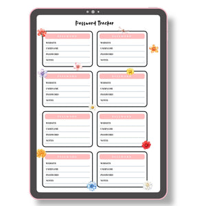 Password Tracker - Floral