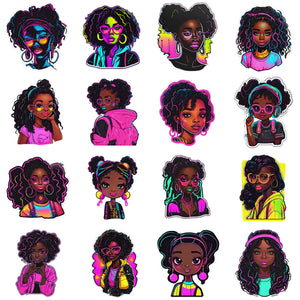 Neon Girl - Ebony Edition Digital Planner Stickers