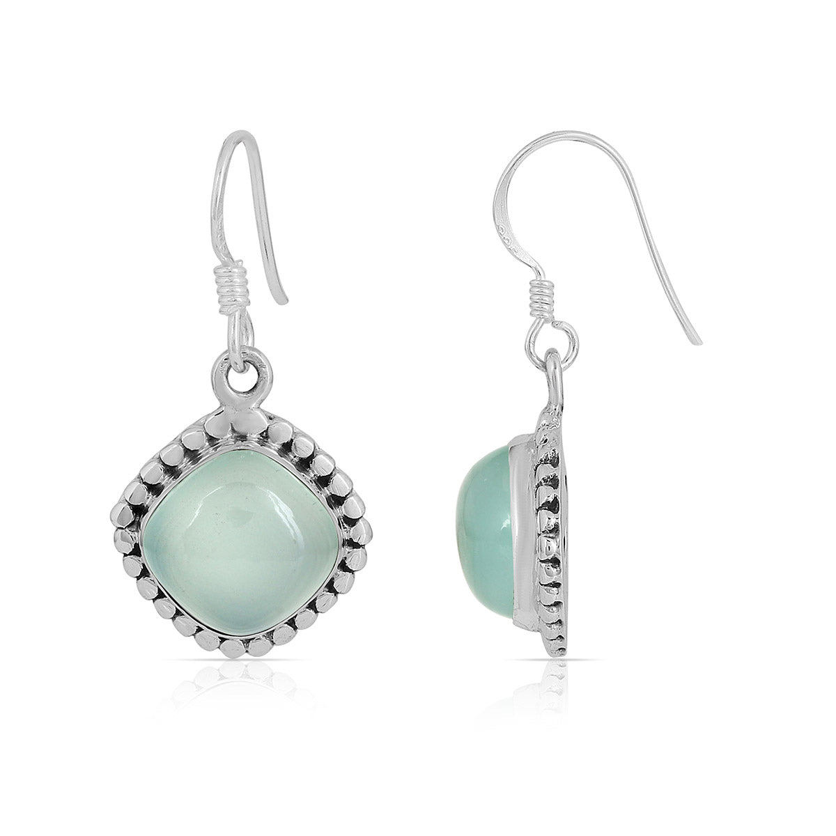 Details about   Womens Aqua Chalcedony Gemstone Dangle Earring 925 Sterling Silver Jewelry 