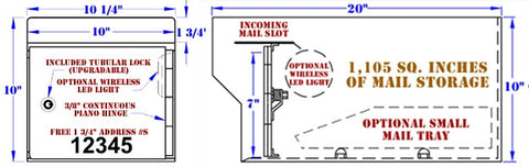 M1-LT Fort Knox Mailbox Dimensions