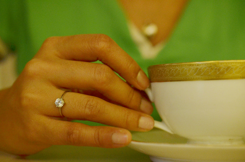 white sapphire ring