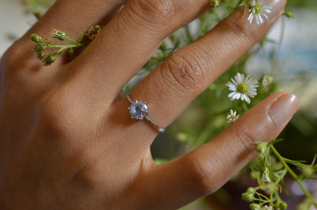 white sapphire ring