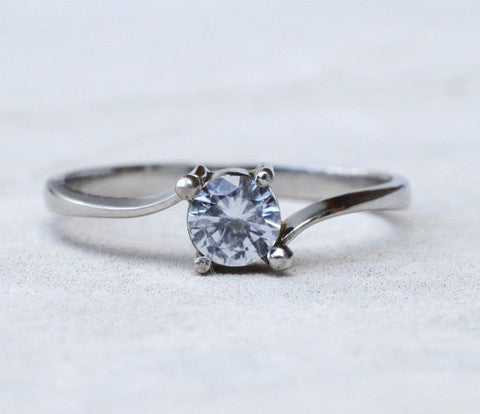 white sapphire ring