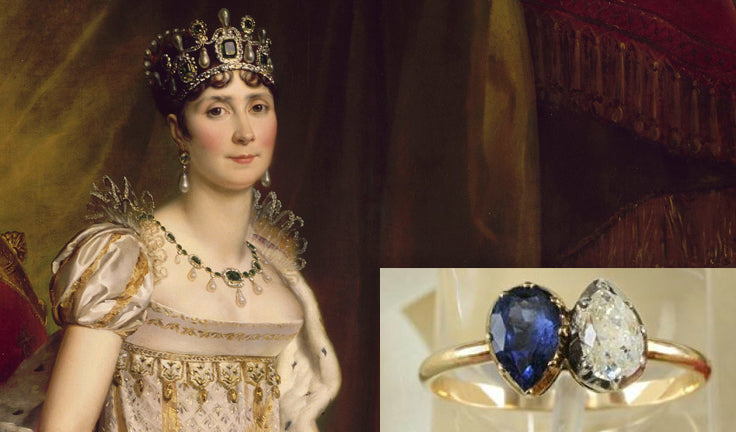 Diamond and blue sapphire ring