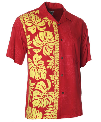 Side Design Prince Kuhio Hawaiian Shirt Red Yellow