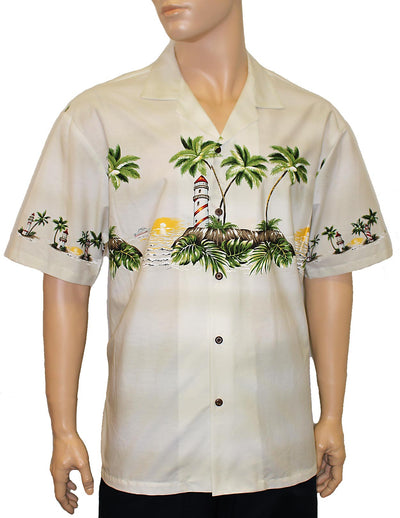 Aloha Chest Border Shirt Lighthouse Paradise