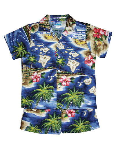 Polynesian Island 2 Piece Boy’s Cotton Cabana Set