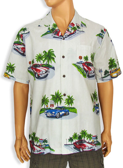 Cotton Classic Sports Cars Print Shirt