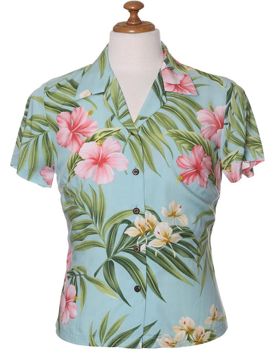 Rayon Hawaiian Shirt for Women Nalani Design