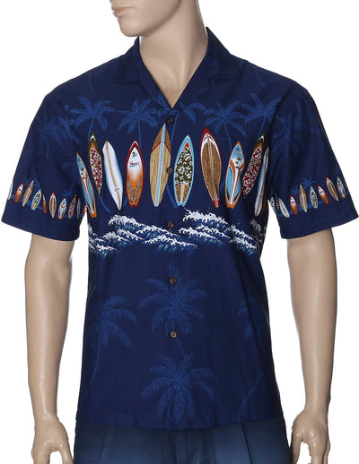 Surfboards Chest Border Hawaiian Shirt