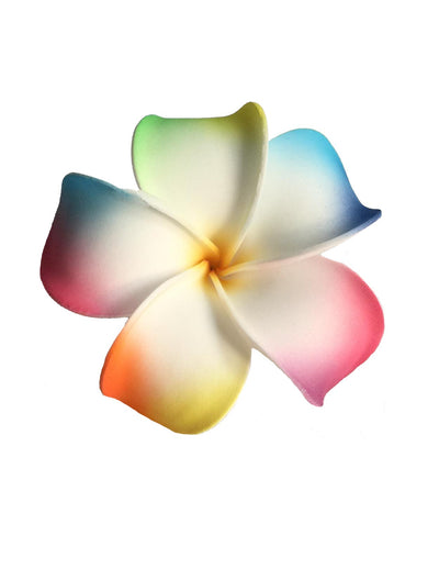 Large Plumeria Flower Hair Clip Rainbow