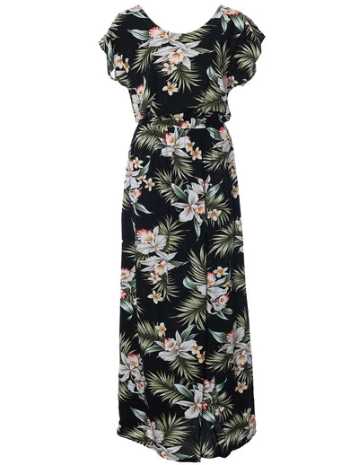 Classic Orchids Full Length Dress Cap Sleeves