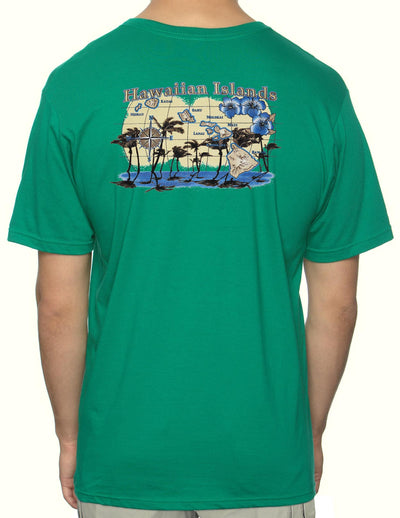 Hawaiian Islands Map Cool T-Shirt Design