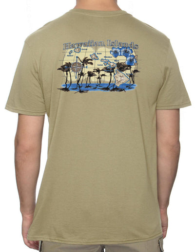 Hawaiian Islands Map Cool T-Shirt Design