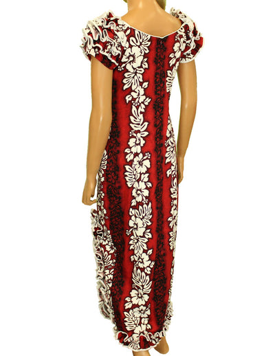 Long Muumuus Dress with Ruffle Hem and Slit Luna Design