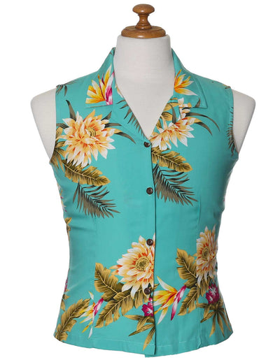 Sleeveless Hawaiian Women Blouse Island Ceres