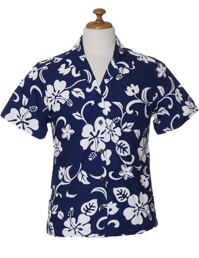 Women Camp Hawaiian Shirt Hibiscus Kaneohe
