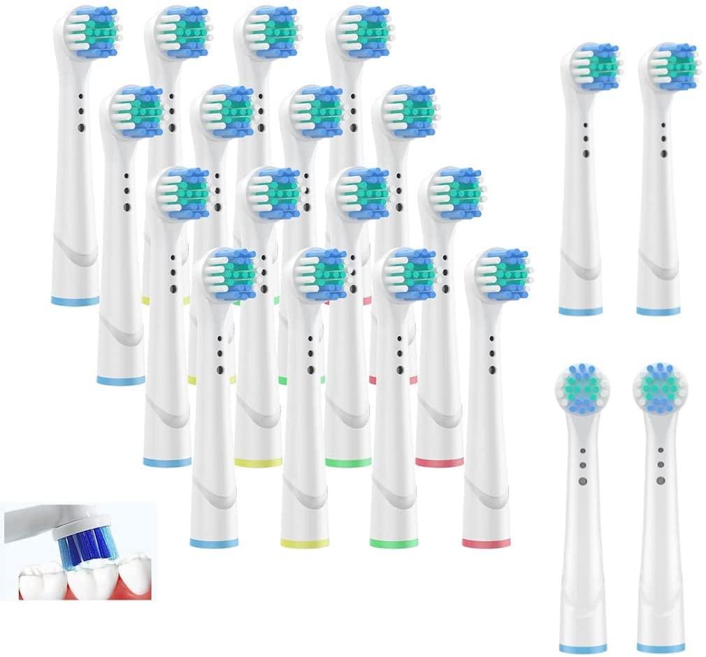 Brush Heads for Oral B, 20 Pcs Toothbrush Replacement Heads Compatible with Oral-B Brush Heads 7000/Pro 1000/9600/ 5000/3000/8000 Clean Sensitive Precision More –