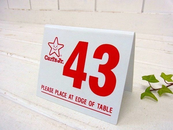【Carl's Jr.】43・カールスジュニア・卓上・ナンバープレート/番号札 USA – First Trip