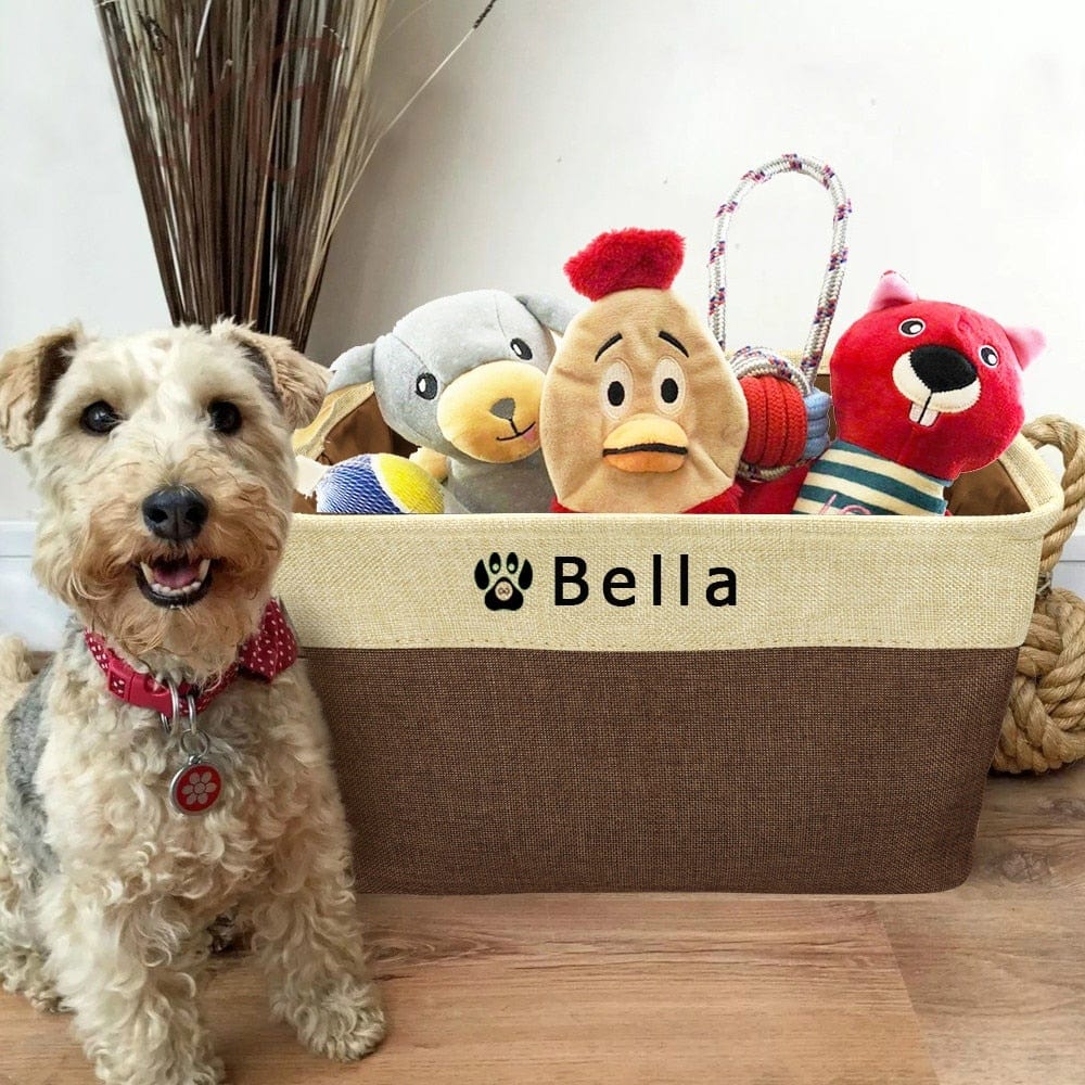 personalized dog toy basket