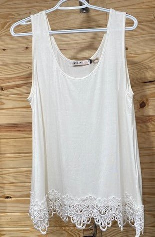 Lace Trimmed Tank/IVORY – Reveric Boutique