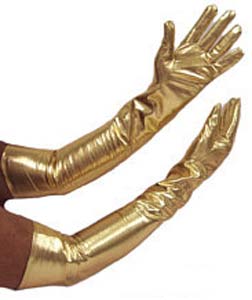 long gold gloves