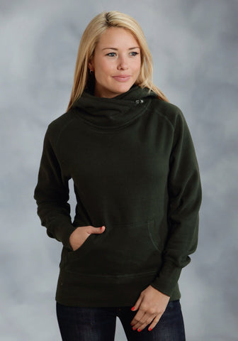 Ouray Womens Forest Green 100% Cotton USA Asymmetric Hoodie