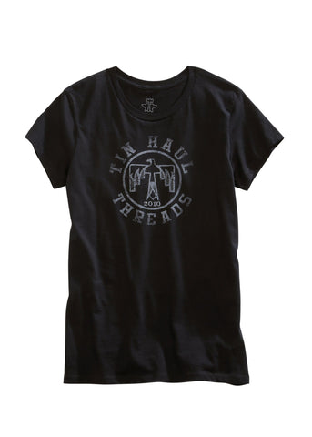 Tin Haul Womens Black 100% Cotton Thunderbird Threads S/S T-Shirt