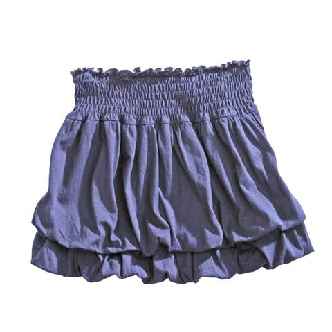 Tin Haul Womens 100% Blue Cotton Jersey Bubble Tiered Skirt