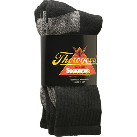 Thorogood Unisex Postal Stripes Black Cotton Blend 3 Pack Mini Crew Socks