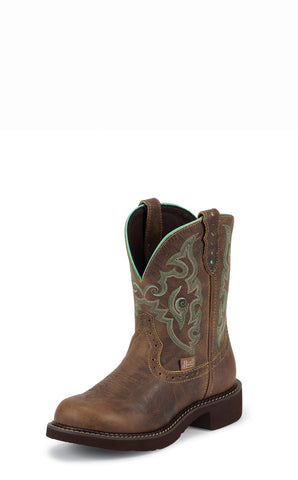 Justin Womens Tan Jaguar Leather Western Boots 8in Gypsy
