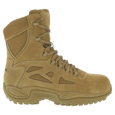 Reebok Mens Coyote Leather Tactical Boots Rapid Response 8in Stealth CT
