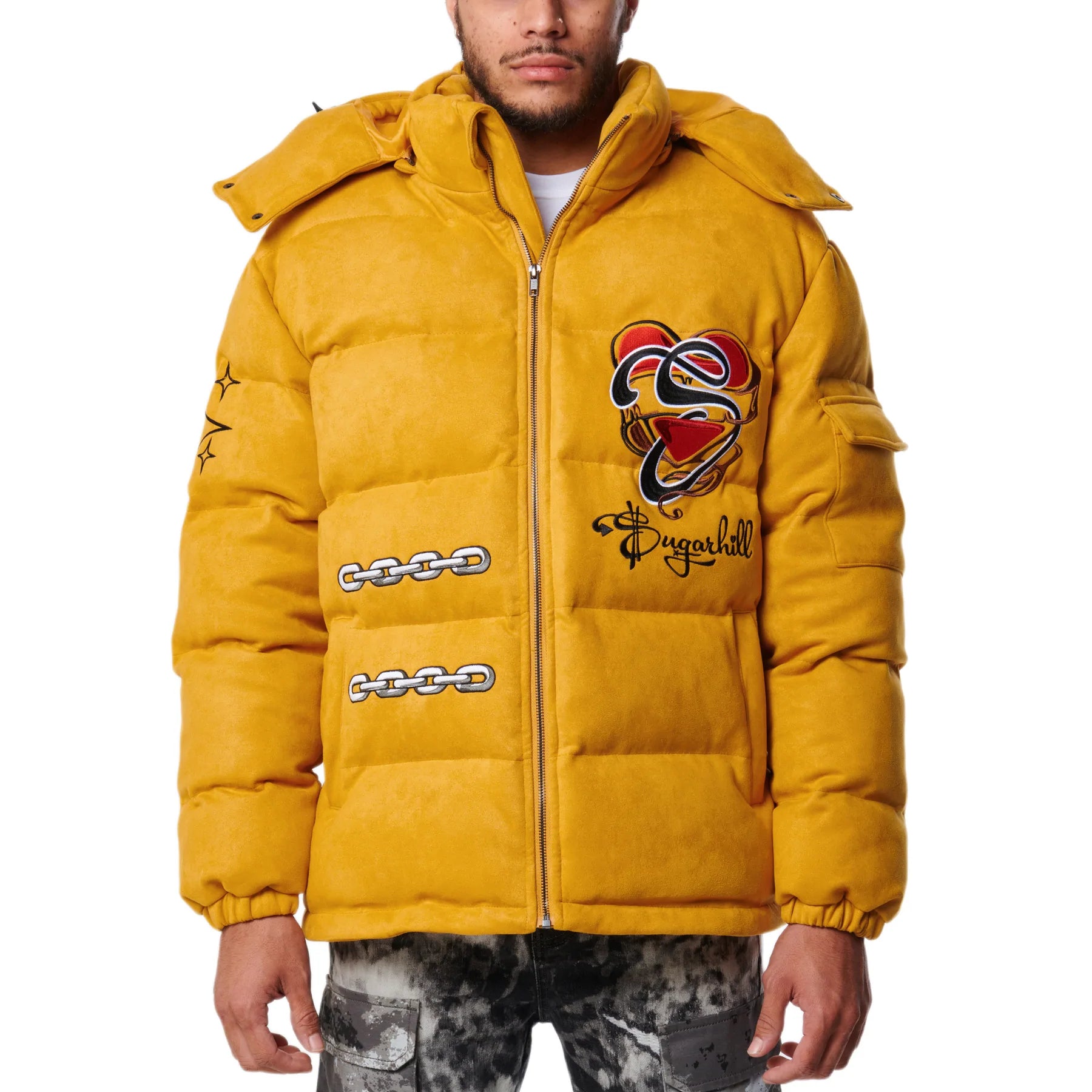 SUGARHILL ALL IS LOST SUEDE PUFFER (MUSTARD)