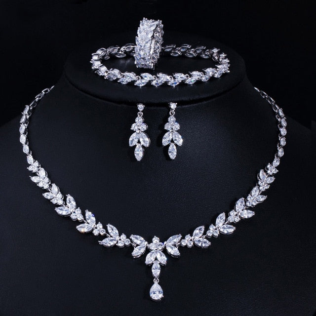 diamond necklace earrings and bracelet sets