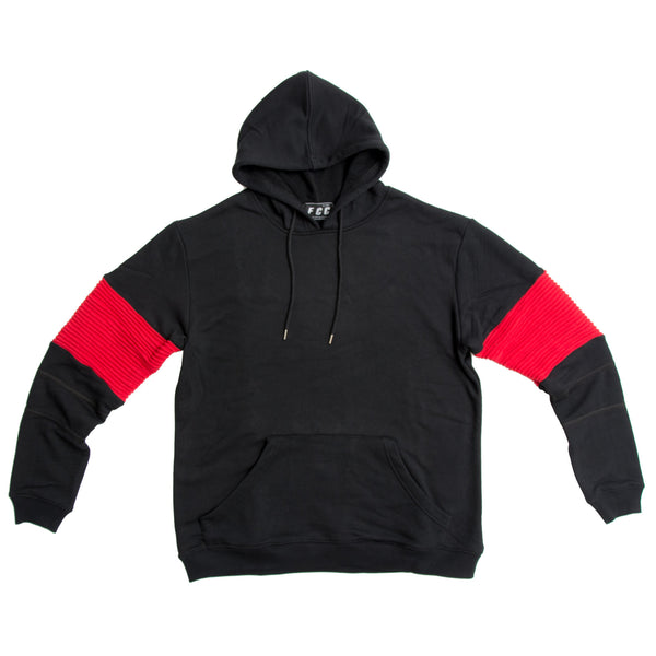 hoodie black red