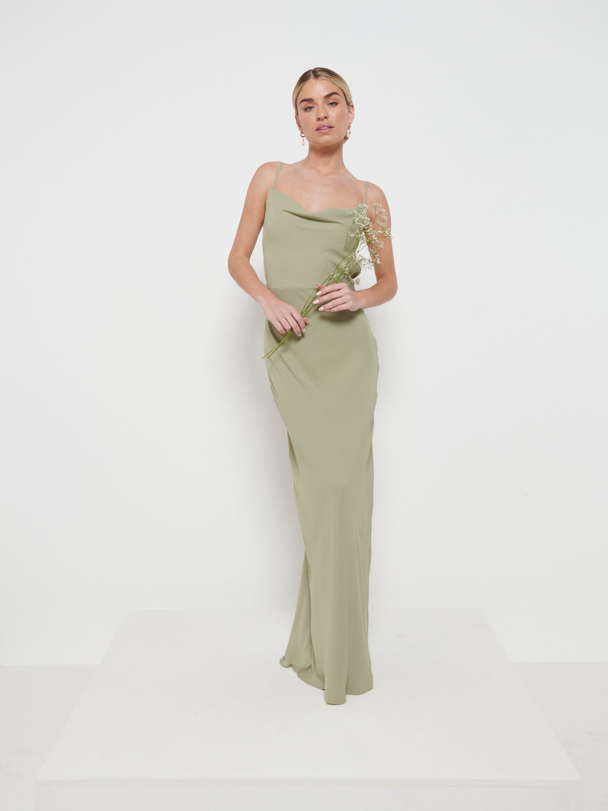 Keisha Chiffon Maxi Bridesmaid Dress - Olive, 18