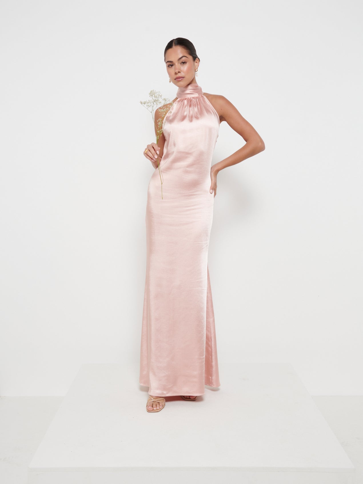 Odelle Maxi Bridesmaid Dress - Matte Blush, 16