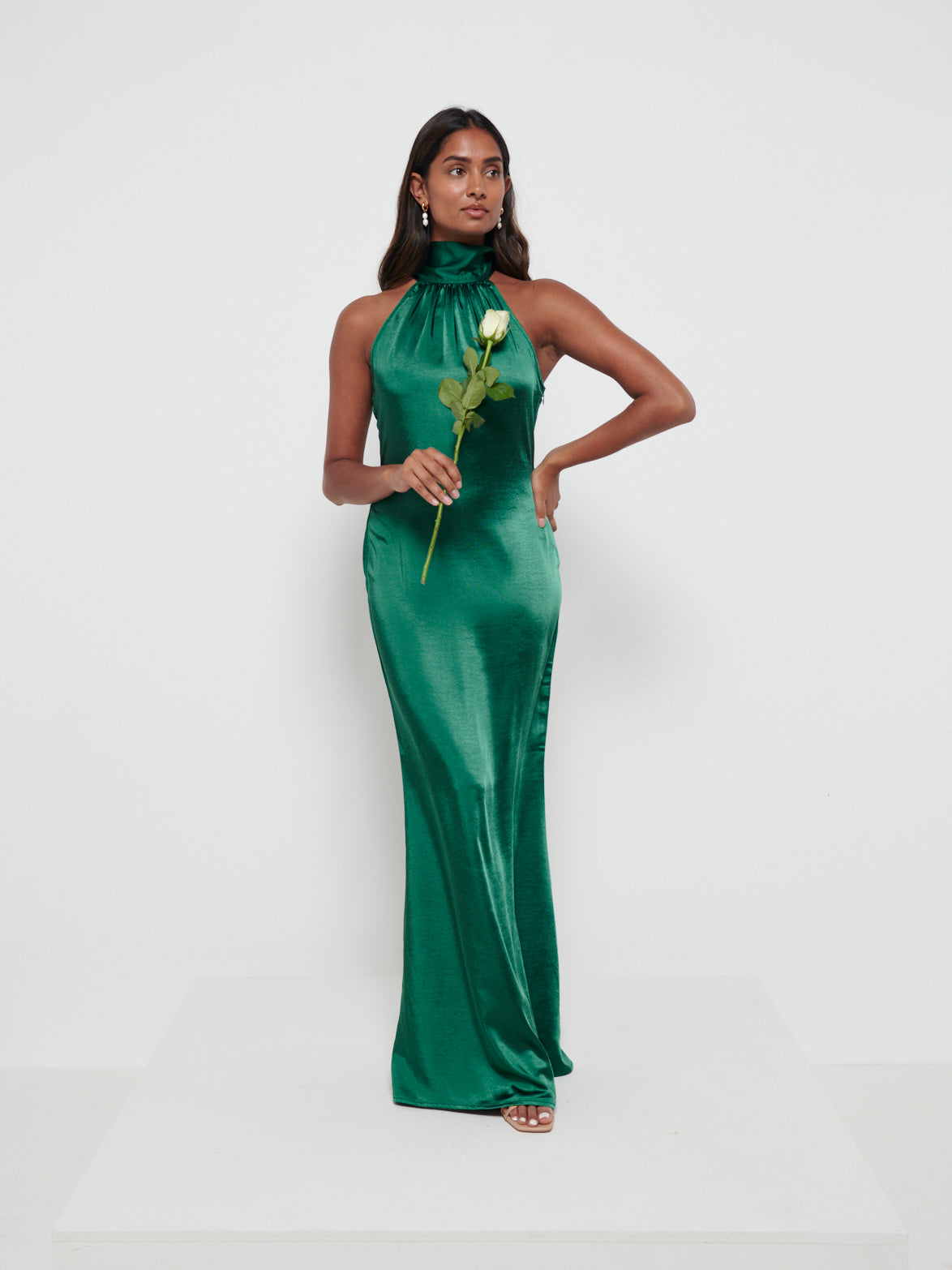Odelle Maxi Bridesmaid Dress - Matte Emerald, 18