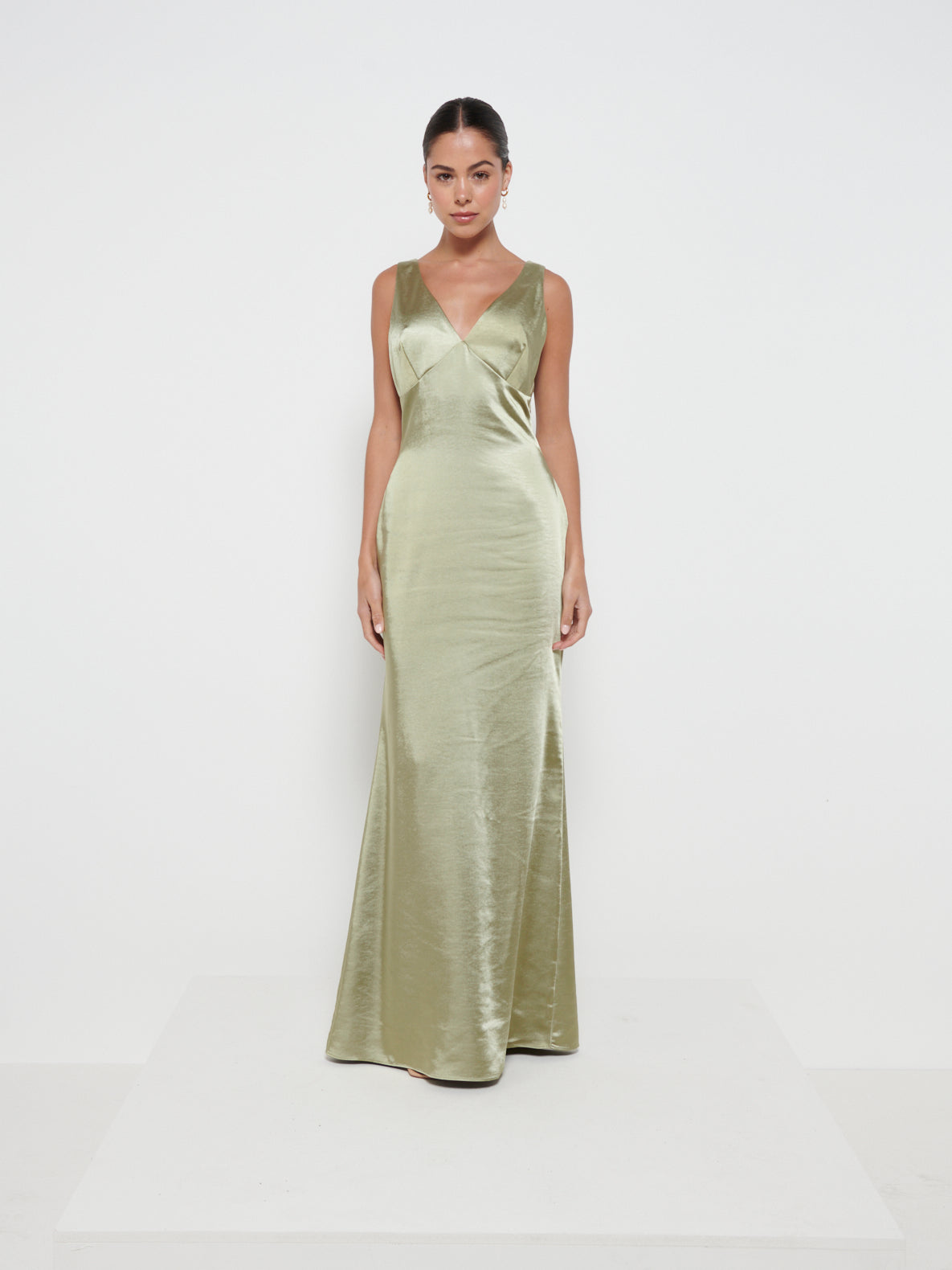 Piper Maxi Bridesmaid Dress - Matte Olive, 10