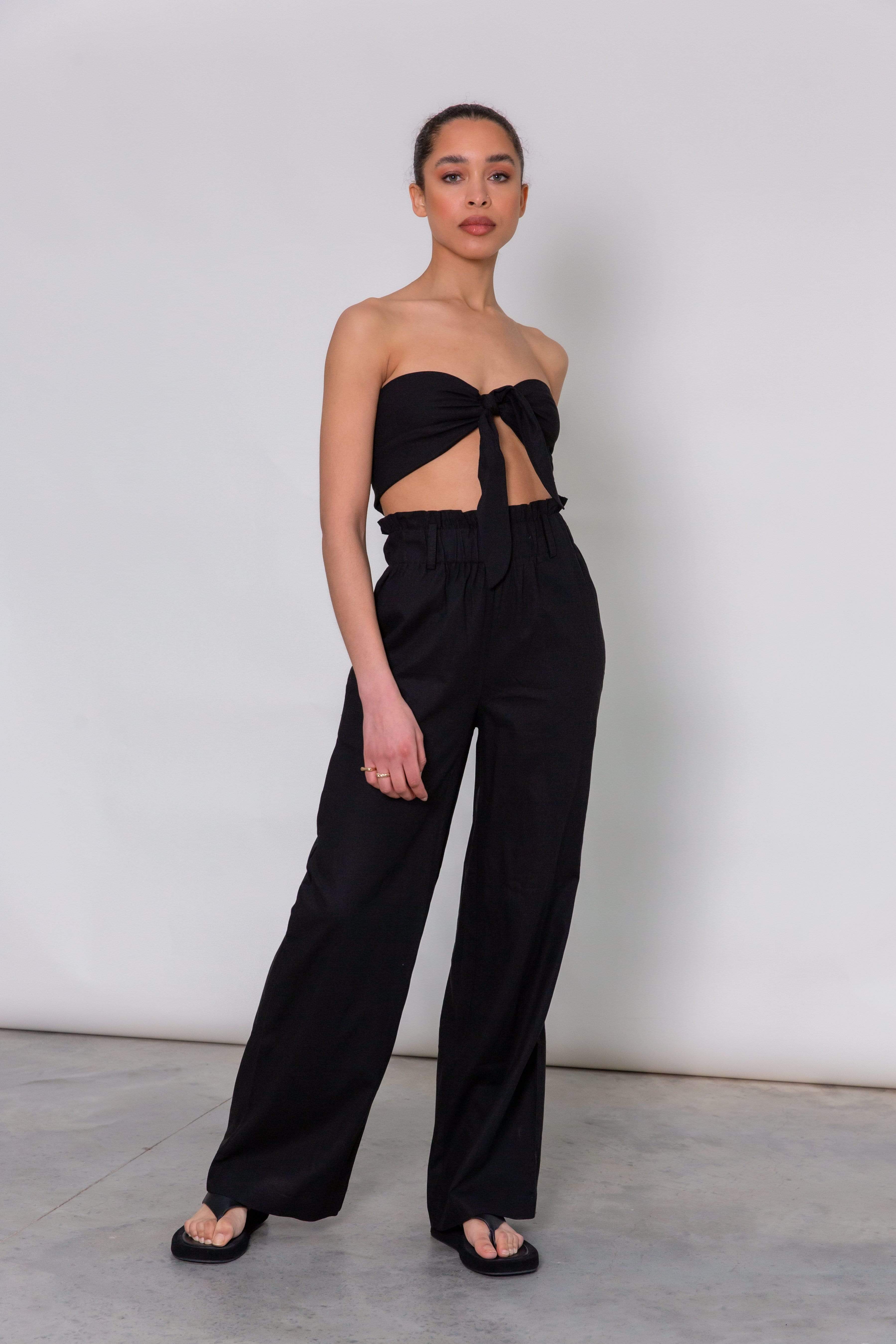 Ola Paperbag Trousers - Black, L