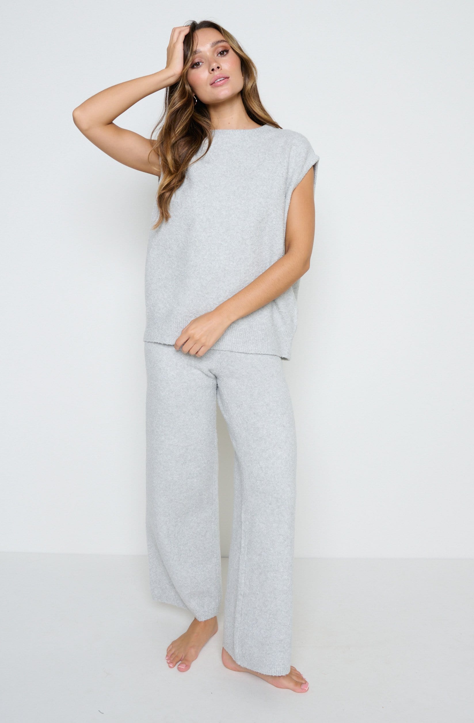 Millie Knit Trousers - Grey, XS